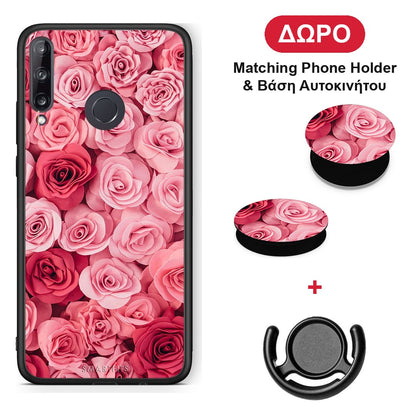 Valentine RoseGarden - Huawei P40 Lite E θήκη + Δώρο Phone Holder & Βάση Αυτοκινήτου
