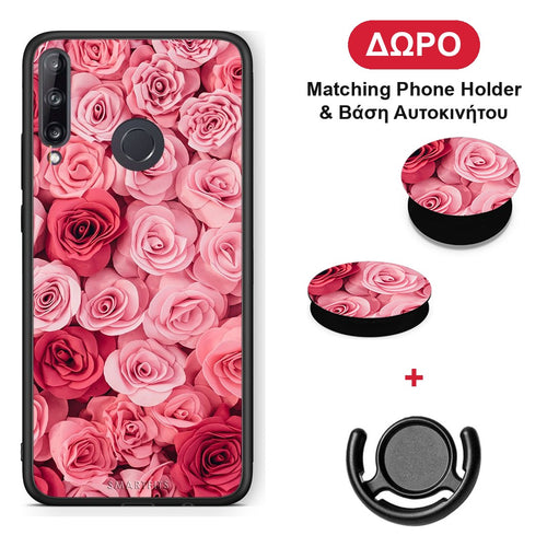 Valentine RoseGarden - Huawei P40 Lite E θήκη + Δώρο Phone Holder & Βάση Αυτοκινήτου