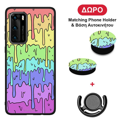 Melting Rainbow - Huawei P40 θήκη + Δώρο Phone Holder & Βάση Αυτοκινήτου