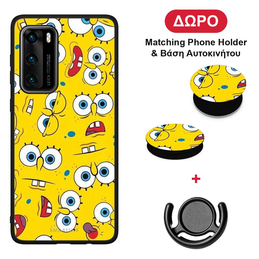 PopArt Sponge - Huawei P40 θήκη + Δώρο Phone Holder & Βάση Αυτοκινήτου