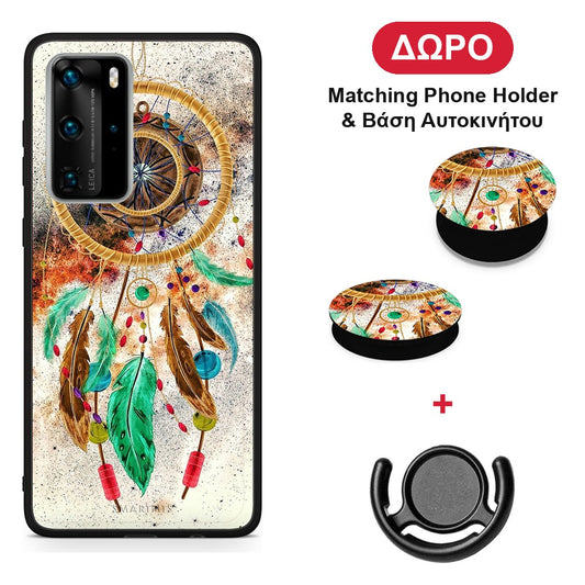 Boho DreamCatcher - Huawei P40 Pro θήκη + Δώρο Phone Holder & Βάση Αυτοκινήτου