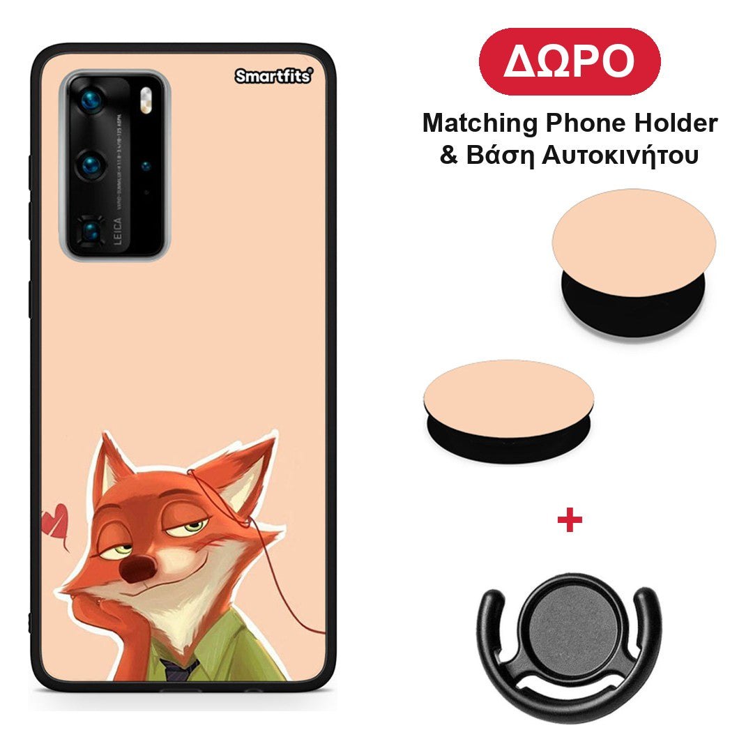 Nick Wilde And Judy Hopps Love 1 - Huawei P40 Pro θήκη + Δώρο Phone Holder & Βάση Αυτοκινήτου