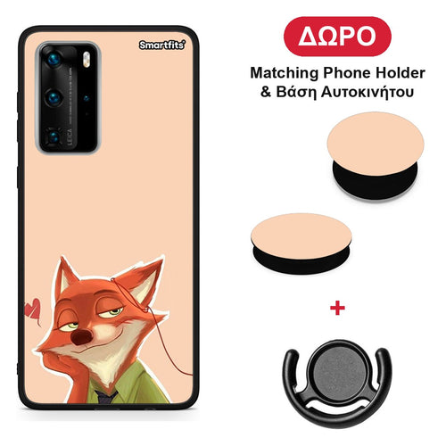 Nick Wilde And Judy Hopps Love 1 - Huawei P40 Pro θήκη + Δώρο Phone Holder & Βάση Αυτοκινήτου