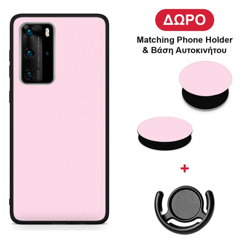 Pale Pink - Huawei P40 Pro θήκη + Δώρο Phone Holder & Βάση Αυτοκινήτου