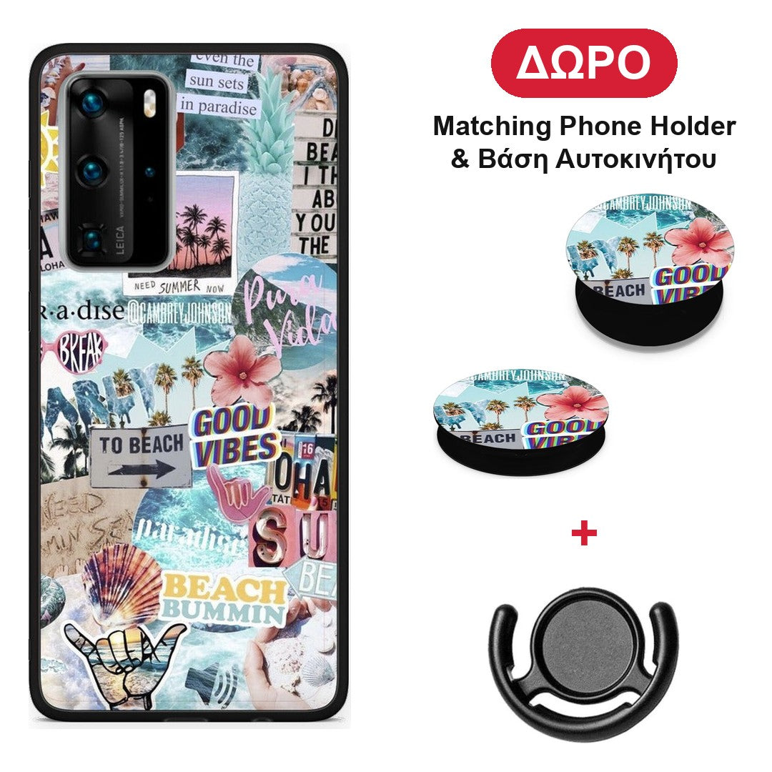 Summer Vibes - Huawei P40 Pro θήκη + Δώρο Phone Holder & Βάση Αυτοκινήτου