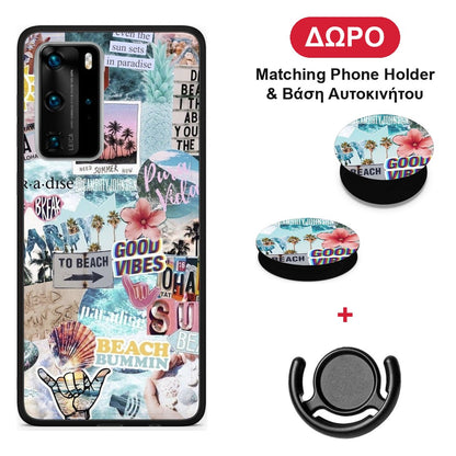 Summer Vibes - Huawei P40 Pro θήκη + Δώρο Phone Holder & Βάση Αυτοκινήτου