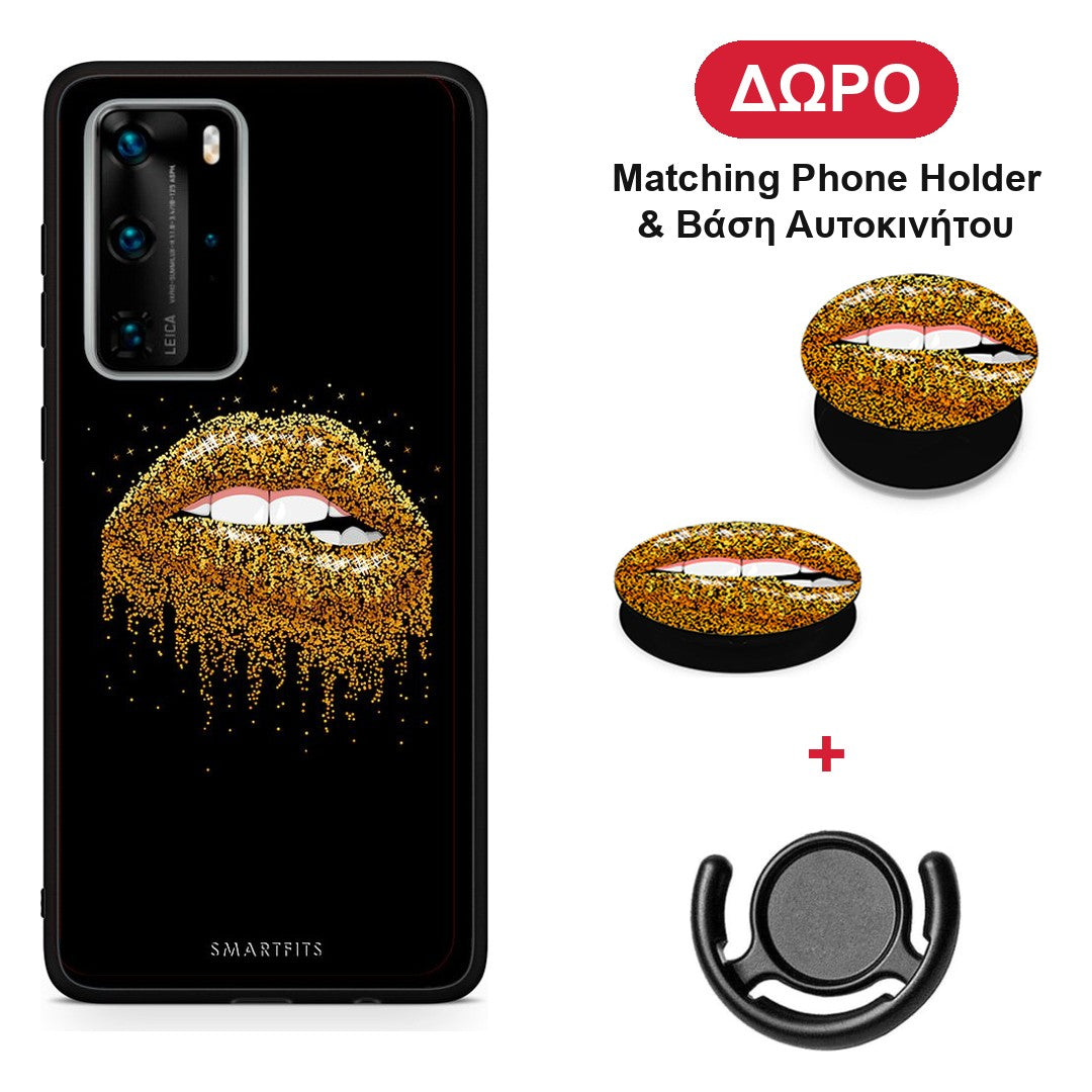 Valentine Golden - Huawei P40 Pro θήκη + Δώρο Phone Holder & Βάση Αυτοκινήτου