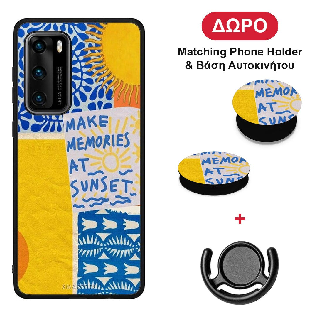 Sunset Memories - Huawei P40 θήκη + Δώρο Phone Holder & Βάση Αυτοκινήτου