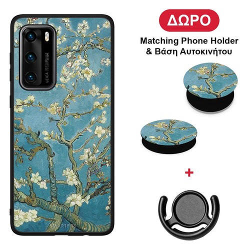 White Blossoms - Huawei P40 θήκη + Δώρο Phone Holder & Βάση Αυτοκινήτου