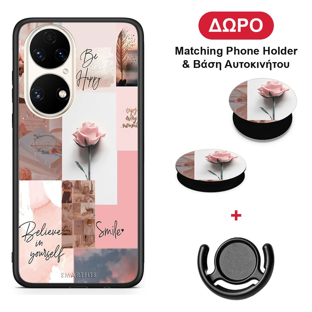 Aesthetic Collage - Huawei P50 θήκη + Δώρο Phone Holder & Βάση Αυτοκινήτου