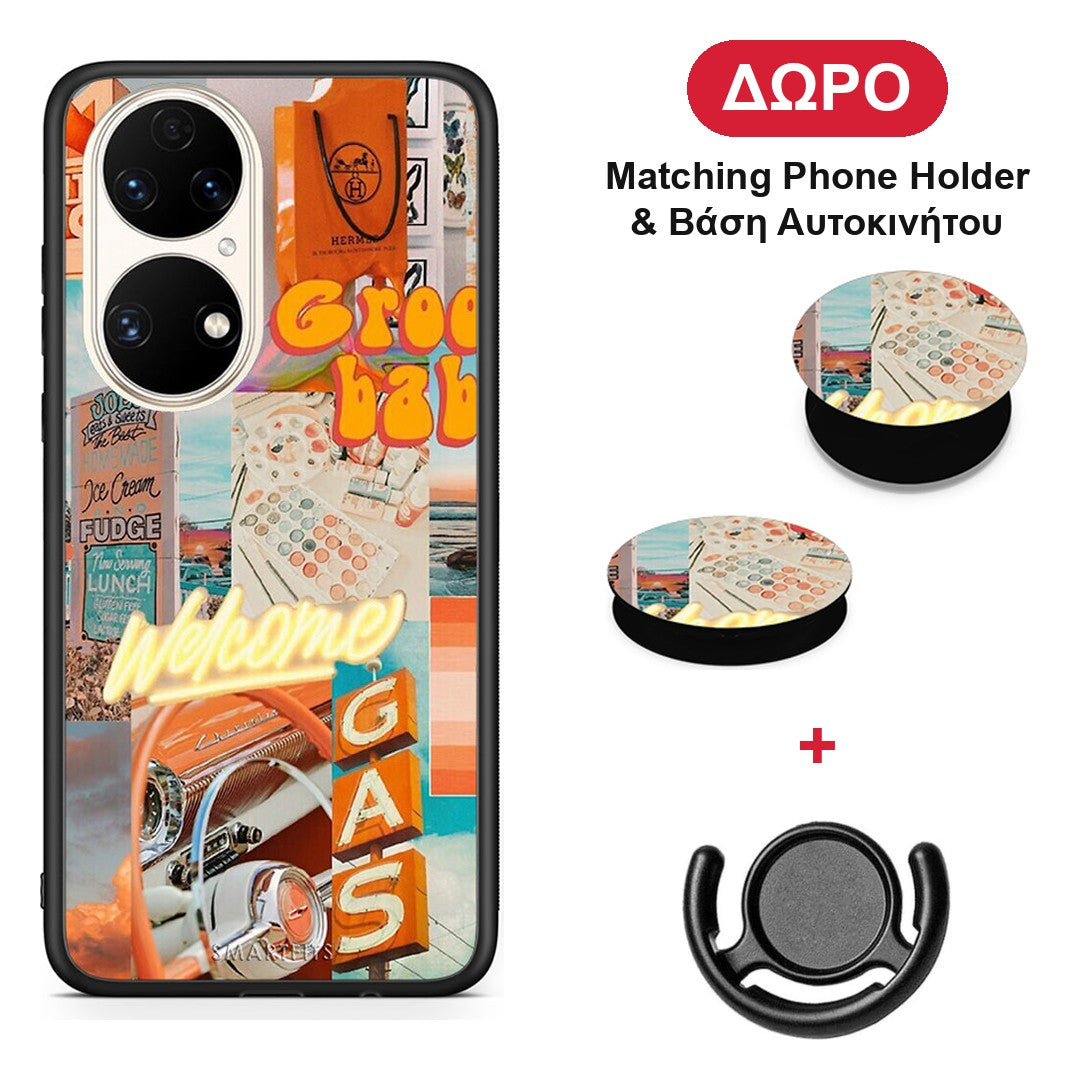 Groovy Babe - Huawei P50 θήκη + Δώρο Phone Holder & Βάση Αυτοκινήτου