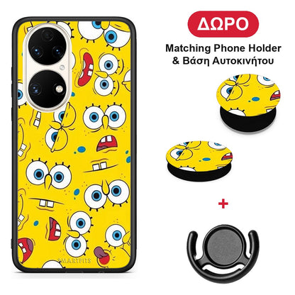 PopArt Sponge - Huawei P50 θήκη + Δώρο Phone Holder & Βάση Αυτοκινήτου
