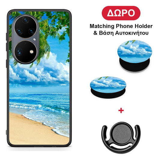 Beautiful Beach - Huawei P50 Pro θήκη + Δώρο Phone Holder & Βάση Αυτοκινήτου