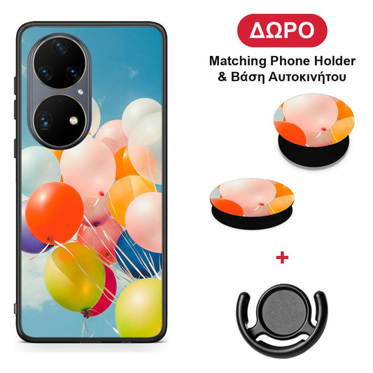 Colorful Balloons - Huawei P50 Pro θήκη + Δώρο Phone Holder & Βάση Αυτοκινήτου