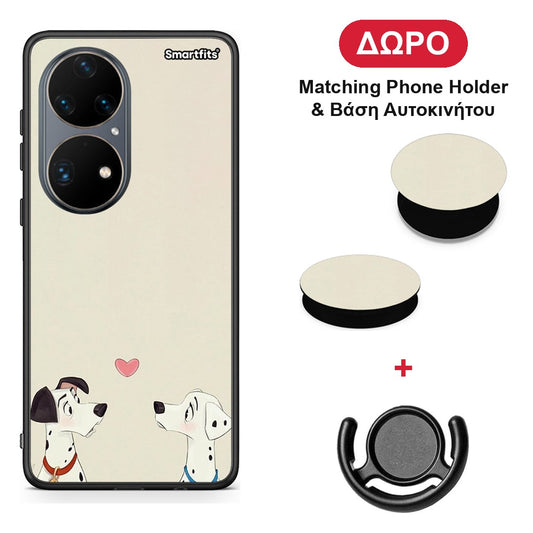 Dalmatians Love - Huawei P50 Pro θήκη + Δώρο Phone Holder & Βάση Αυτοκινήτου
