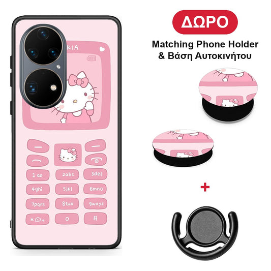 Hello Kitten - Huawei P50 Pro θήκη + Δώρο Phone Holder & Βάση Αυτοκινήτου