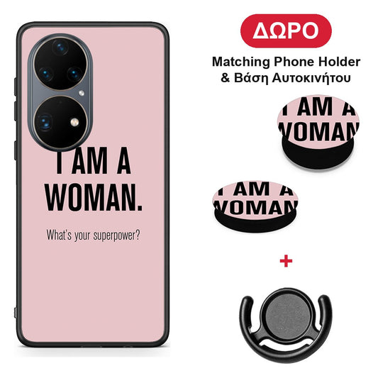 Superpower Woman - Huawei P50 Pro θήκη + Δώρο Phone Holder & Βάση Αυτοκινήτου