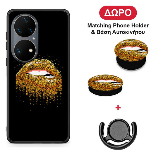 Valentine Golden - Huawei P50 Pro θήκη + Δώρο Phone Holder & Βάση Αυτοκινήτου