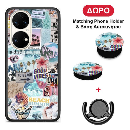 Summer Vibes - Huawei P50 θήκη + Δώρο Phone Holder & Βάση Αυτοκινήτου