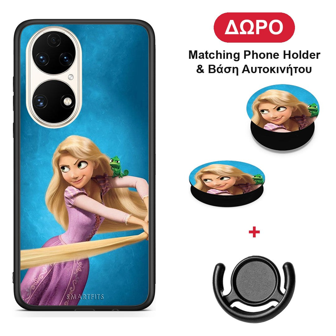 Tangled 2 - Huawei P50 θήκη + Δώρο Phone Holder & Βάση Αυτοκινήτου