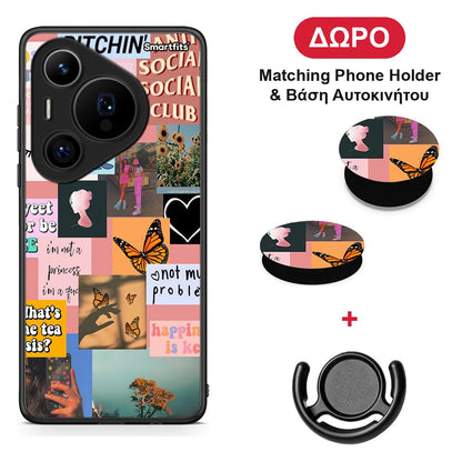 Collage Bitchin - Huawei Pura 70 Pro / 70 Pro+ θήκη + Δώρο Phone Holder & Βάση Αυτοκινήτου