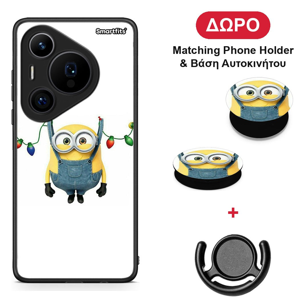 Xmas Minion Lights - Huawei Pura 70 Pro / 70 Pro+ θήκη + Δώρο Phone Holder & Βάση Αυτοκινήτου
