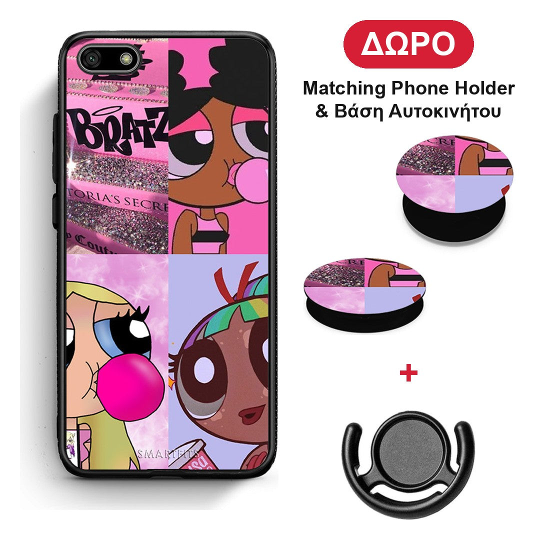 Bubble Girls - Huawei Y5 2018 / Honor 7S θήκη + Δώρο Phone Holder & Βάση Αυτοκινήτου