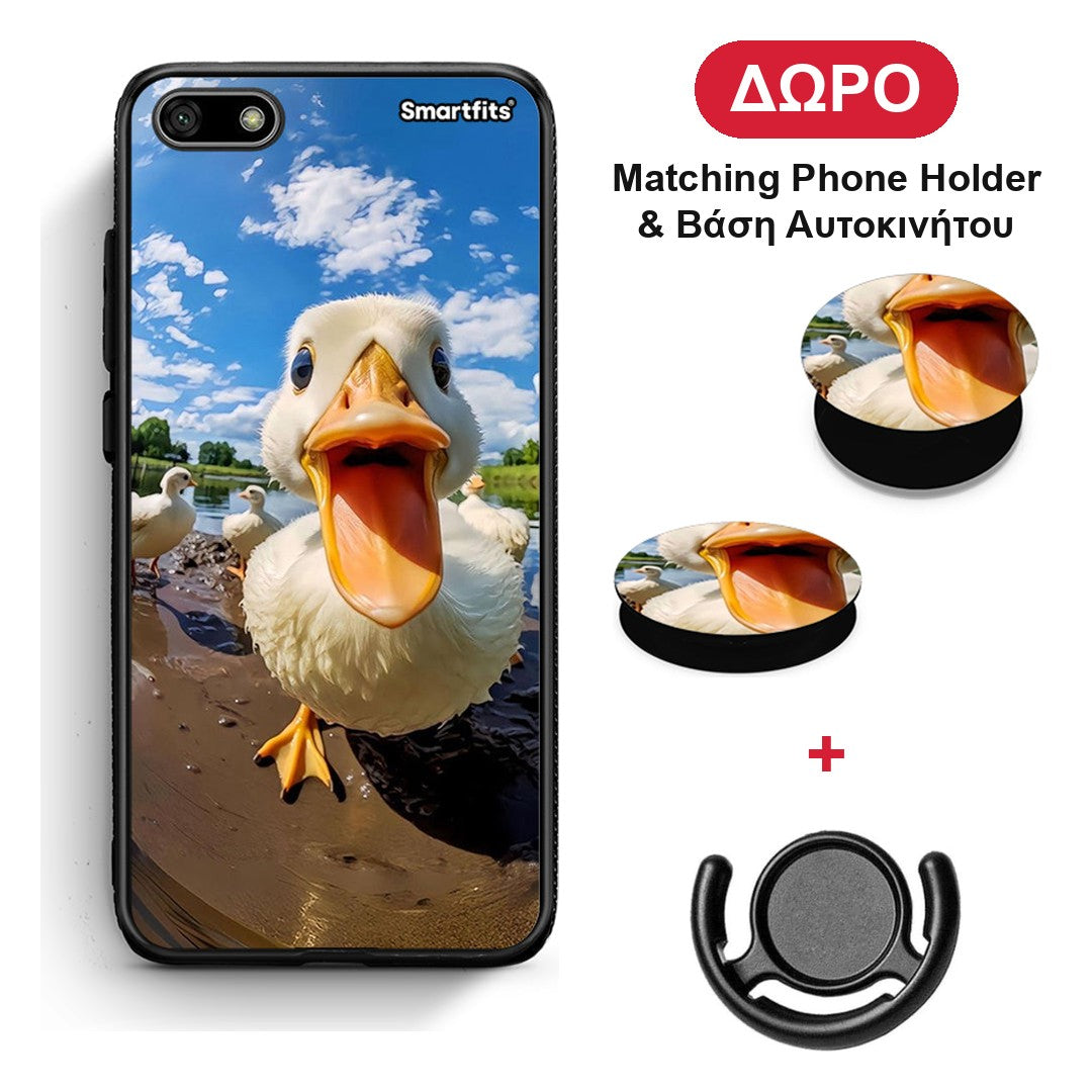 Duck Face - Huawei Y5 2018 / Honor 7S θήκη + Δώρο Phone Holder & Βάση Αυτοκινήτου