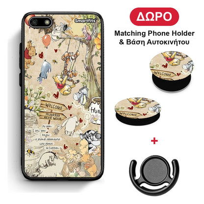 Happy Friends - Huawei Y5 2018 / Honor 7S θήκη + Δώρο Phone Holder & Βάση Αυτοκινήτου