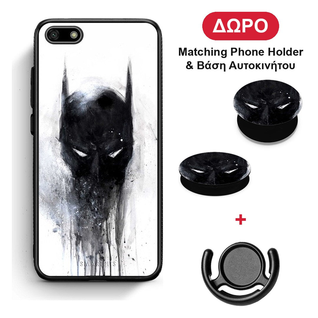 Hero Paint Bat - Huawei Y5 2018 / Honor 7S θήκη + Δώρο Phone Holder & Βάση Αυτοκινήτου