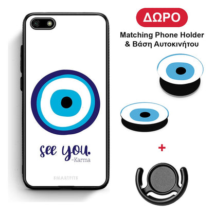 Karma Says - Huawei Y5 2018 / Honor 7S θήκη + Δώρο Phone Holder & Βάση Αυτοκινήτου