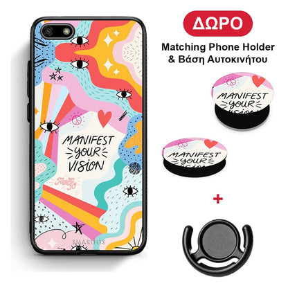 Manifest Your Vision - Huawei Y5 2018 / Honor 7S θήκη + Δώρο Phone Holder & Βάση Αυτοκινήτου