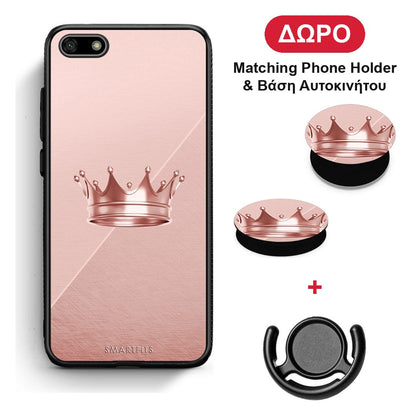 Minimal Crown - Huawei Y5 2018 / Honor 7S θήκη + Δώρο Phone Holder & Βάση Αυτοκινήτου