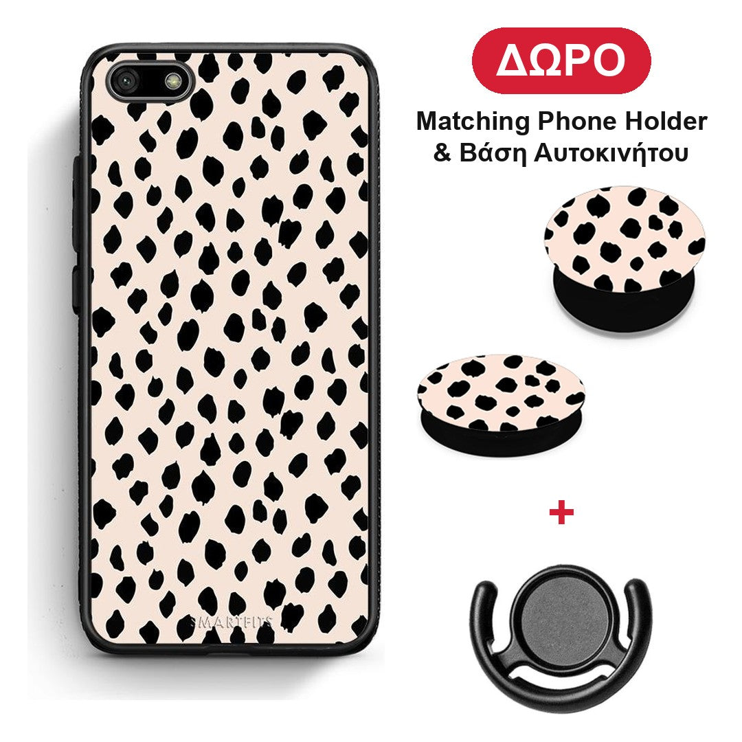 New Polka Dots - Huawei Y5 2018 / Honor 7S θήκη + Δώρο Phone Holder & Βάση Αυτοκινήτου