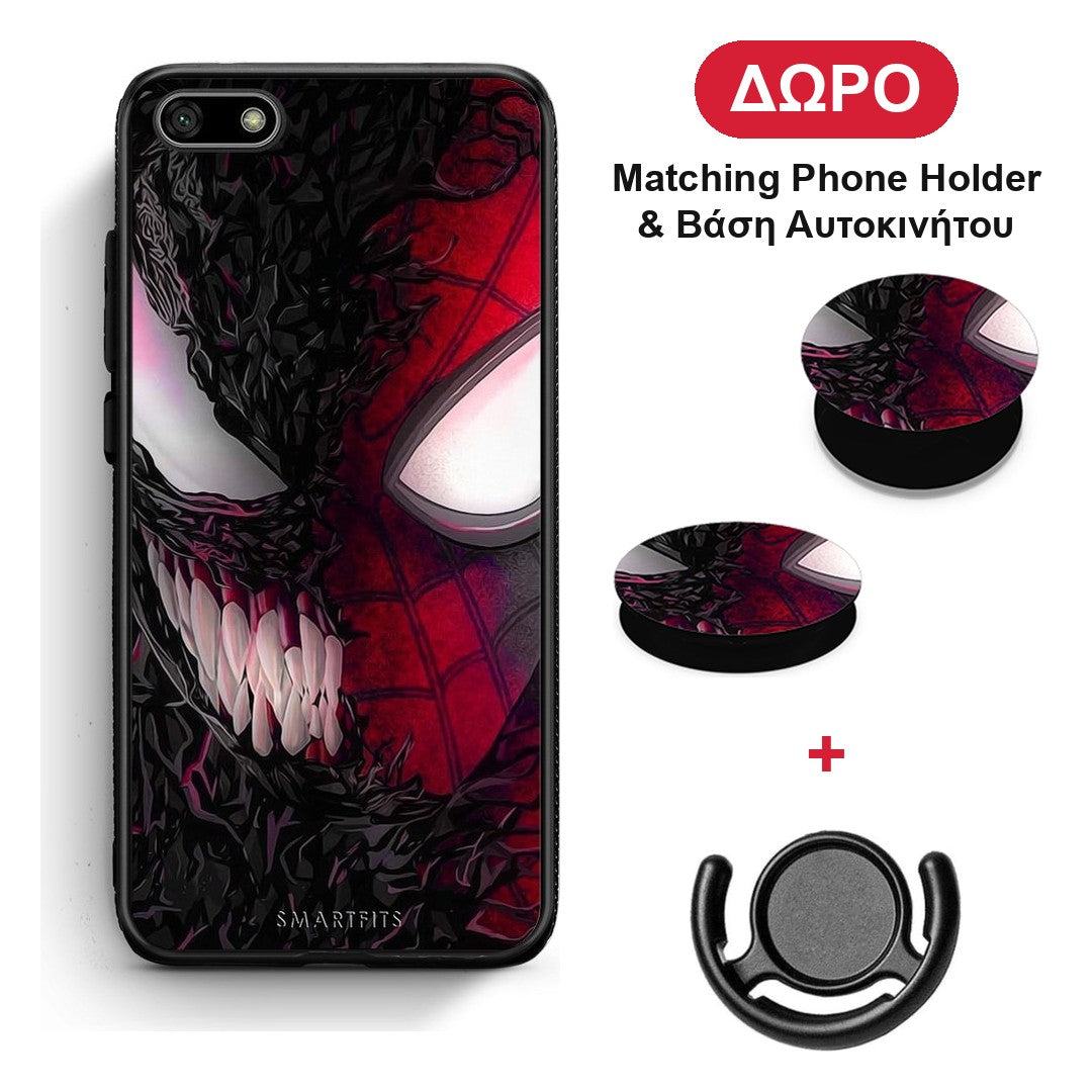 PopArt SpiderVenom - Huawei Y5 2018 / Honor 7S θήκη + Δώρο Phone Holder & Βάση Αυτοκινήτου