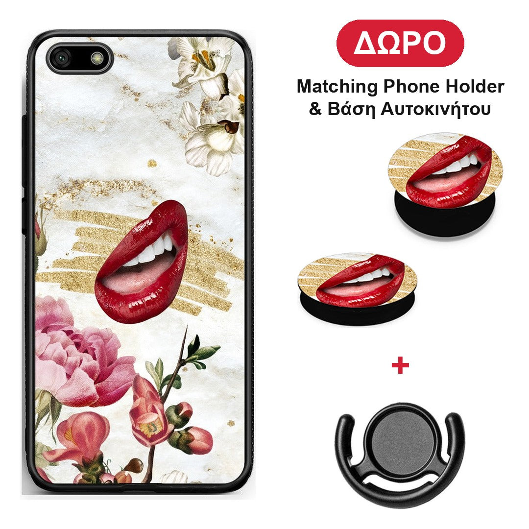 Red Lips - Huawei Y5 2018 / Honor 7S θήκη + Δώρο Phone Holder & Βάση Αυτοκινήτου