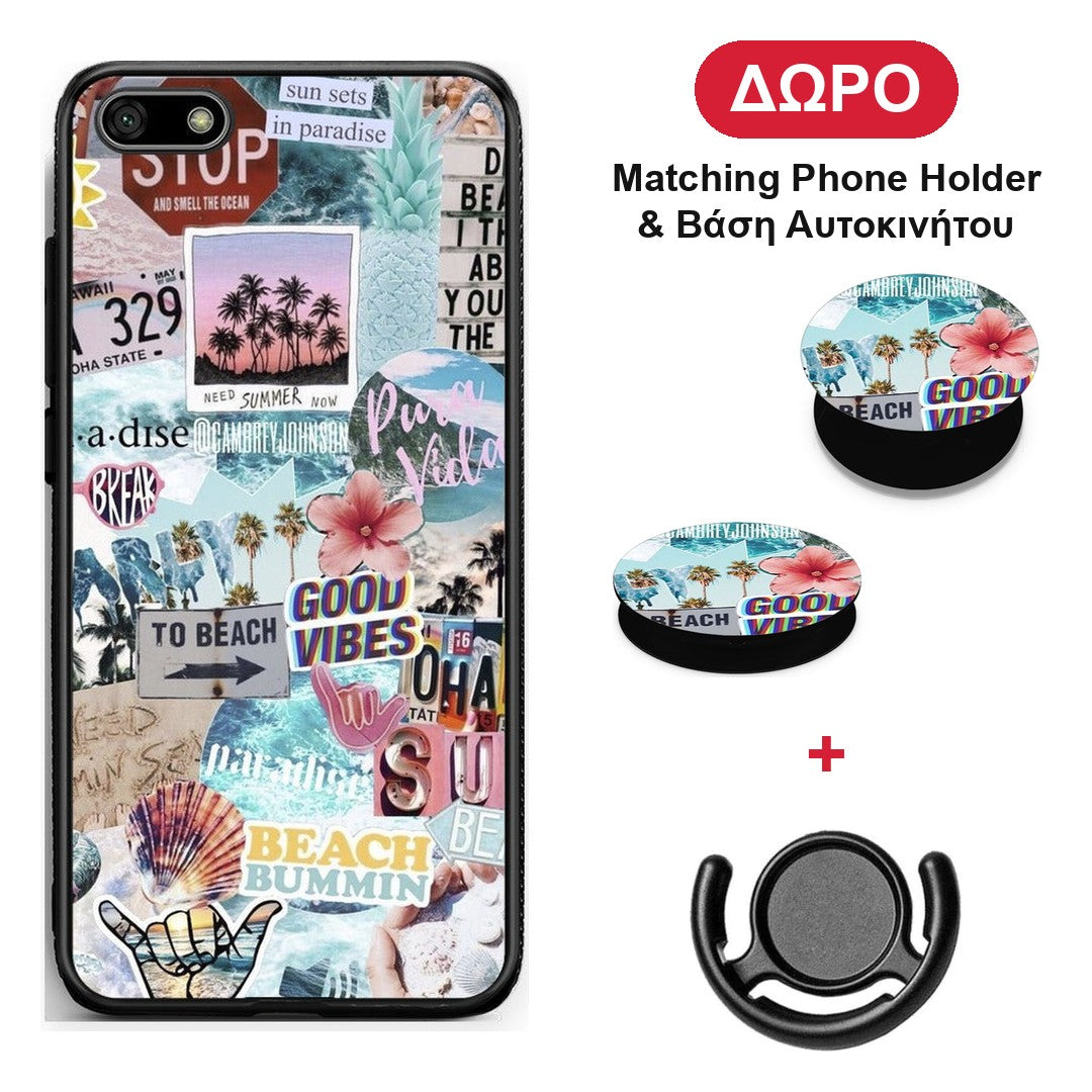 Summer Vibes - Huawei Y5 2018 / Honor 7S θήκη + Δώρο Phone Holder & Βάση Αυτοκινήτου