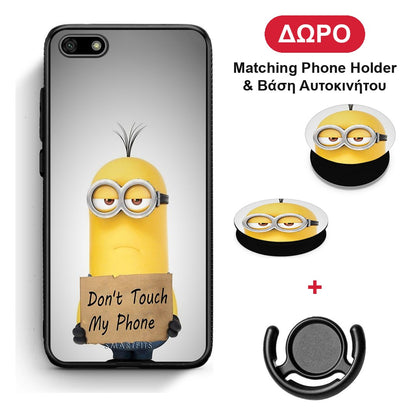 Text Minion - Huawei Y5 2018 / Honor 7S θήκη + Δώρο Phone Holder & Βάση Αυτοκινήτου