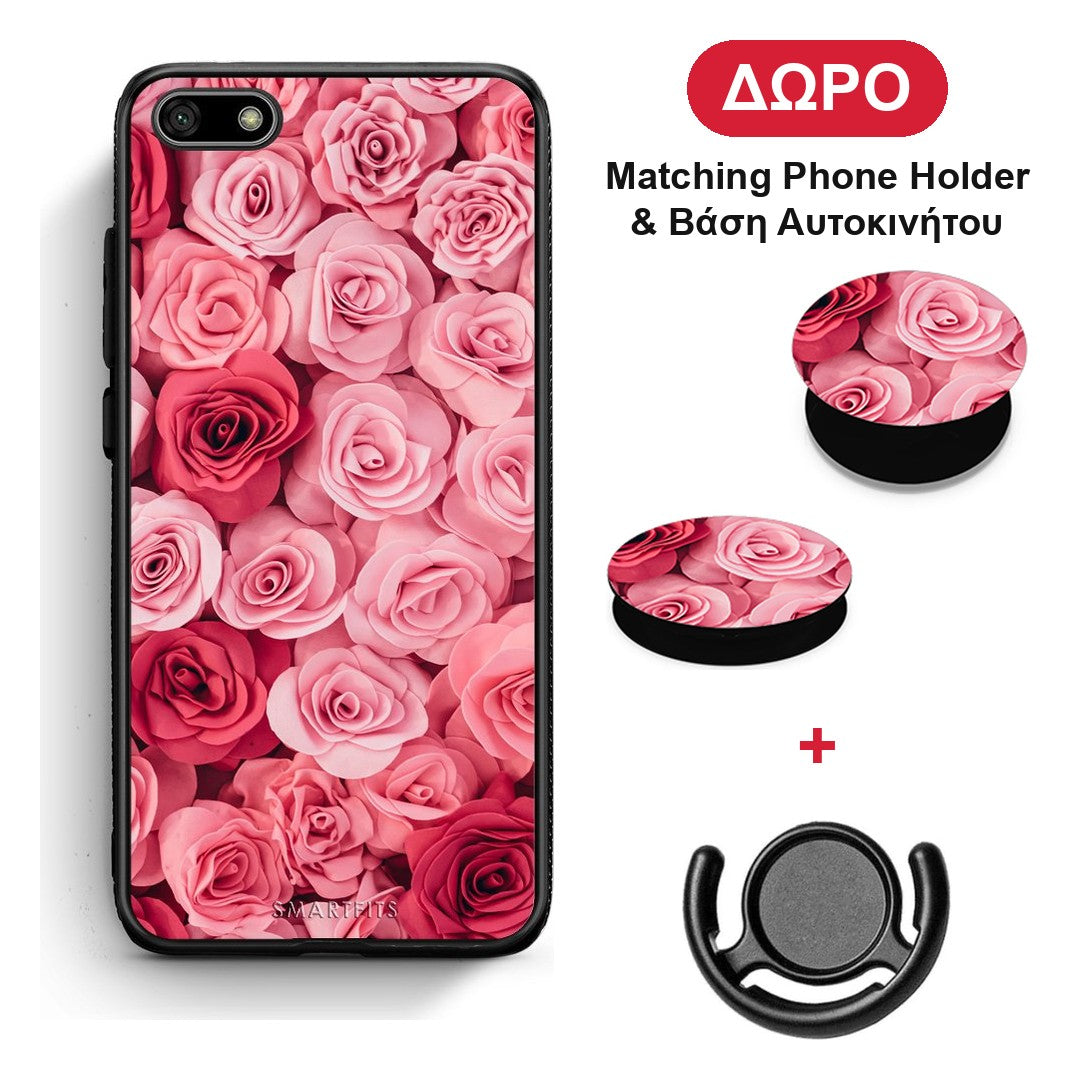 Valentine RoseGarden - Huawei Y5 2018 / Honor 7S θήκη + Δώρο Phone Holder & Βάση Αυτοκινήτου