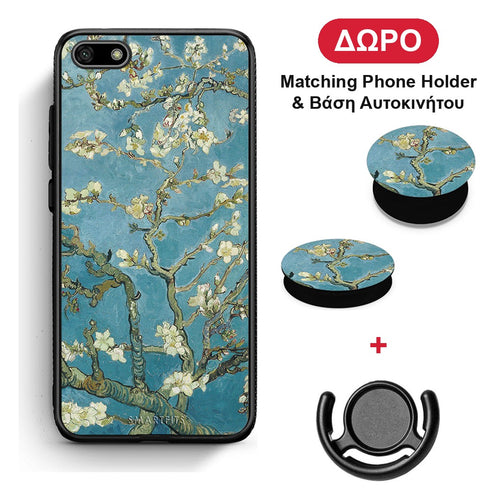 White Blossoms - Huawei Y5 2018 / Honor 7S θήκη + Δώρο Phone Holder & Βάση Αυτοκινήτου