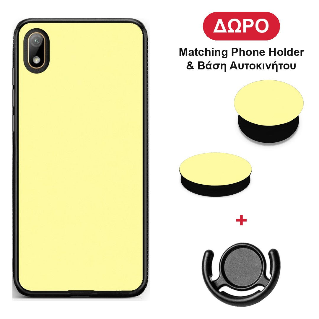 Butter Yellow - Huawei Y5 2019 θήκη + Δώρο Phone Holder & Βάση Αυτοκινήτου