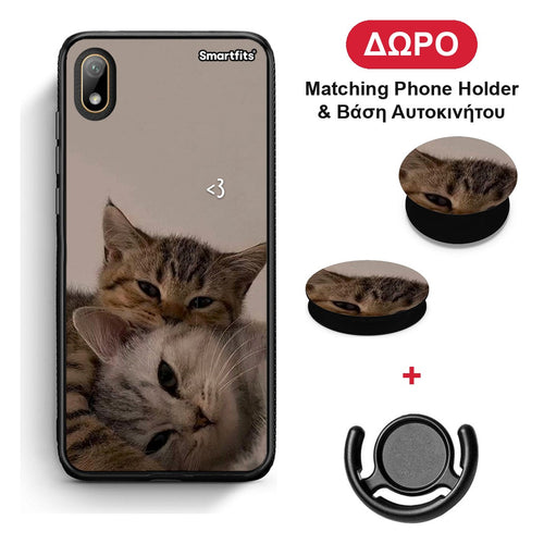 Cats In Love - Huawei Y5 2019 θήκη + Δώρο Phone Holder & Βάση Αυτοκινήτου