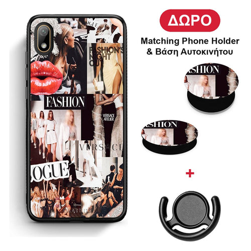 Collage Fashion - Huawei Y5 2019 θήκη + Δώρο Phone Holder & Βάση Αυτοκινήτου