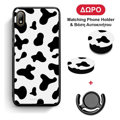 Cow Print - Huawei Y5 2019 θήκη + Δώρο Phone Holder & Βάση Αυτοκινήτου