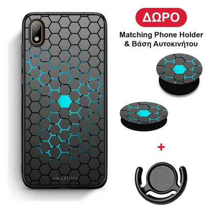 Geometric Hexagonal - Huawei Y5 2019 θήκη + Δώρο Phone Holder & Βάση Αυτοκινήτου