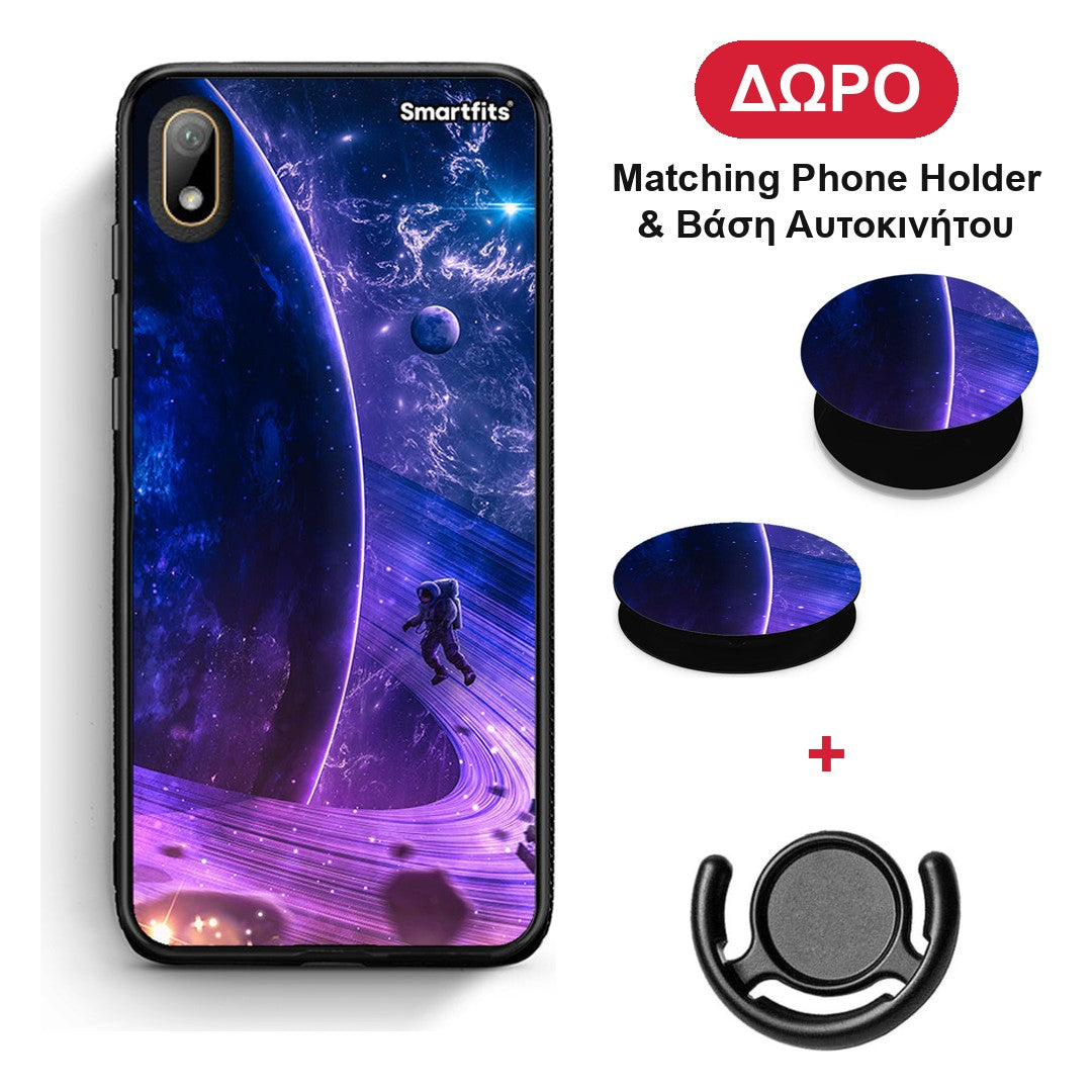 Lost Astronaut - Huawei Y5 2019 θήκη + Δώρο Phone Holder & Βάση Αυτοκινήτου