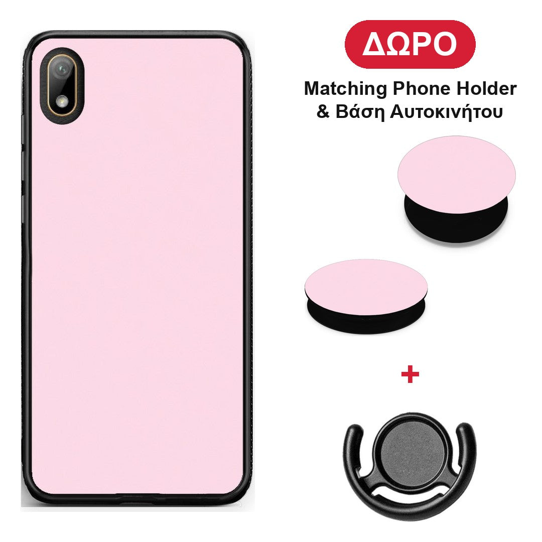 Pale Pink - Huawei Y5 2019 θήκη + Δώρο Phone Holder & Βάση Αυτοκινήτου