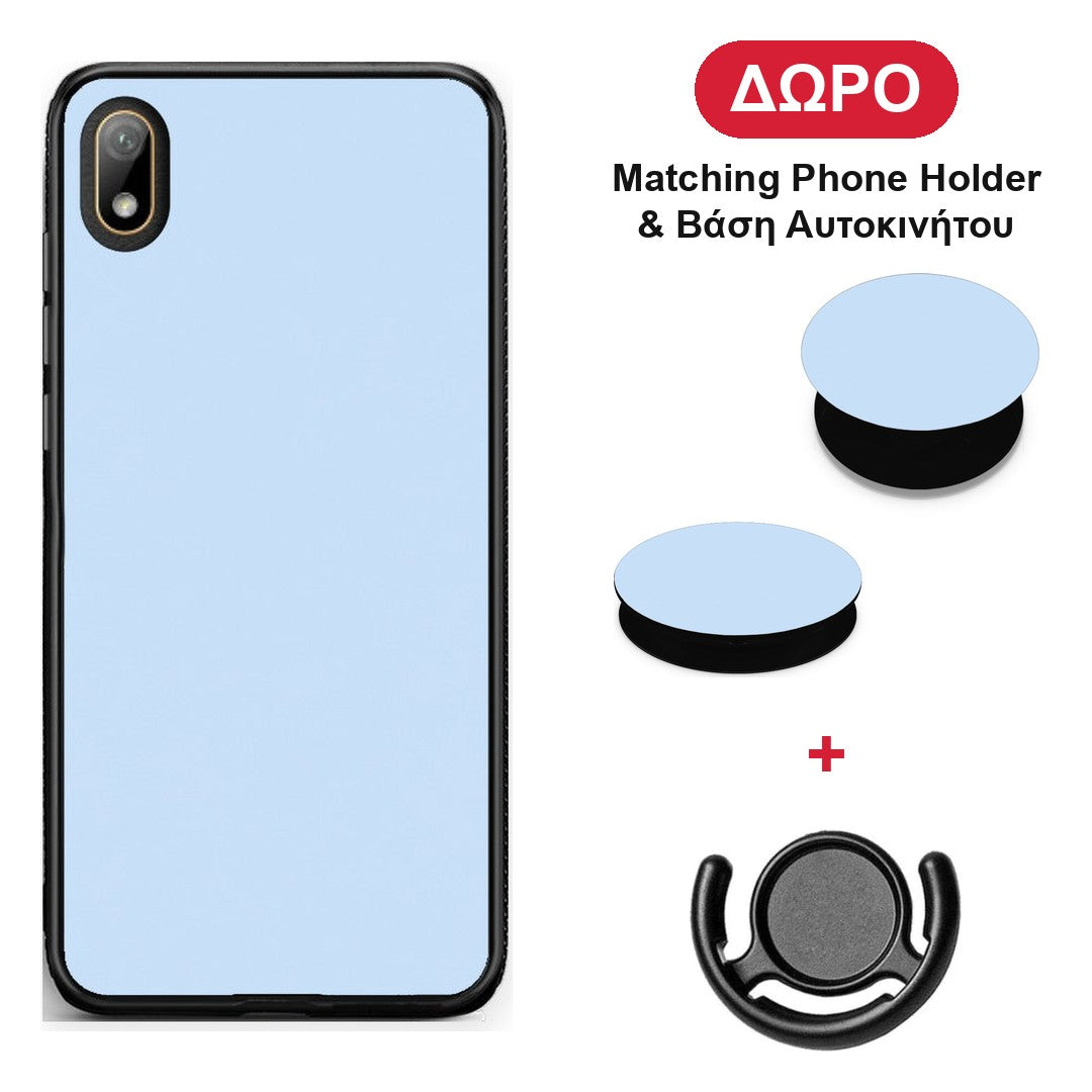 Powder Blue - Huawei Y5 2019 θήκη + Δώρο Phone Holder & Βάση Αυτοκινήτου