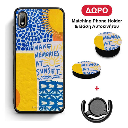 Sunset Memories - Huawei Y5 2019 θήκη + Δώρο Phone Holder & Βάση Αυτοκινήτου