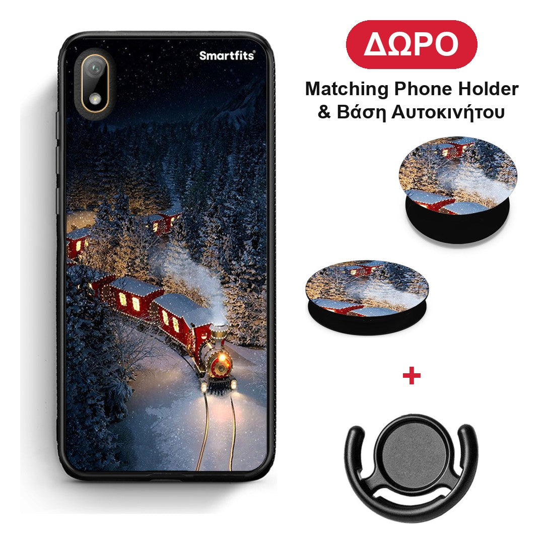 Xmas Train - Huawei Y5 2019 θήκη + Δώρο Phone Holder & Βάση Αυτοκινήτου